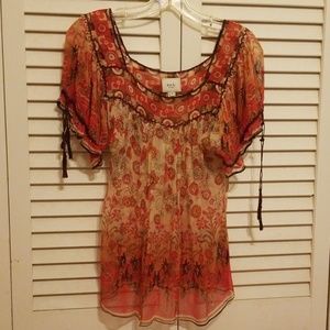 Eci silk blouse size s